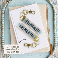 Blue Stripe Personalized Keychain