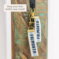 Blue Stripe Personalized Keychain