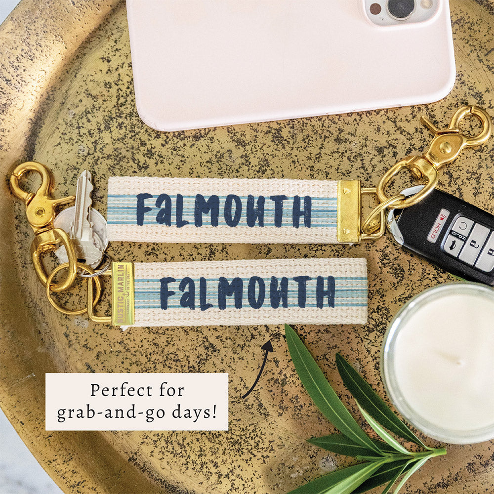 Blue Stripe Personalized Keychain