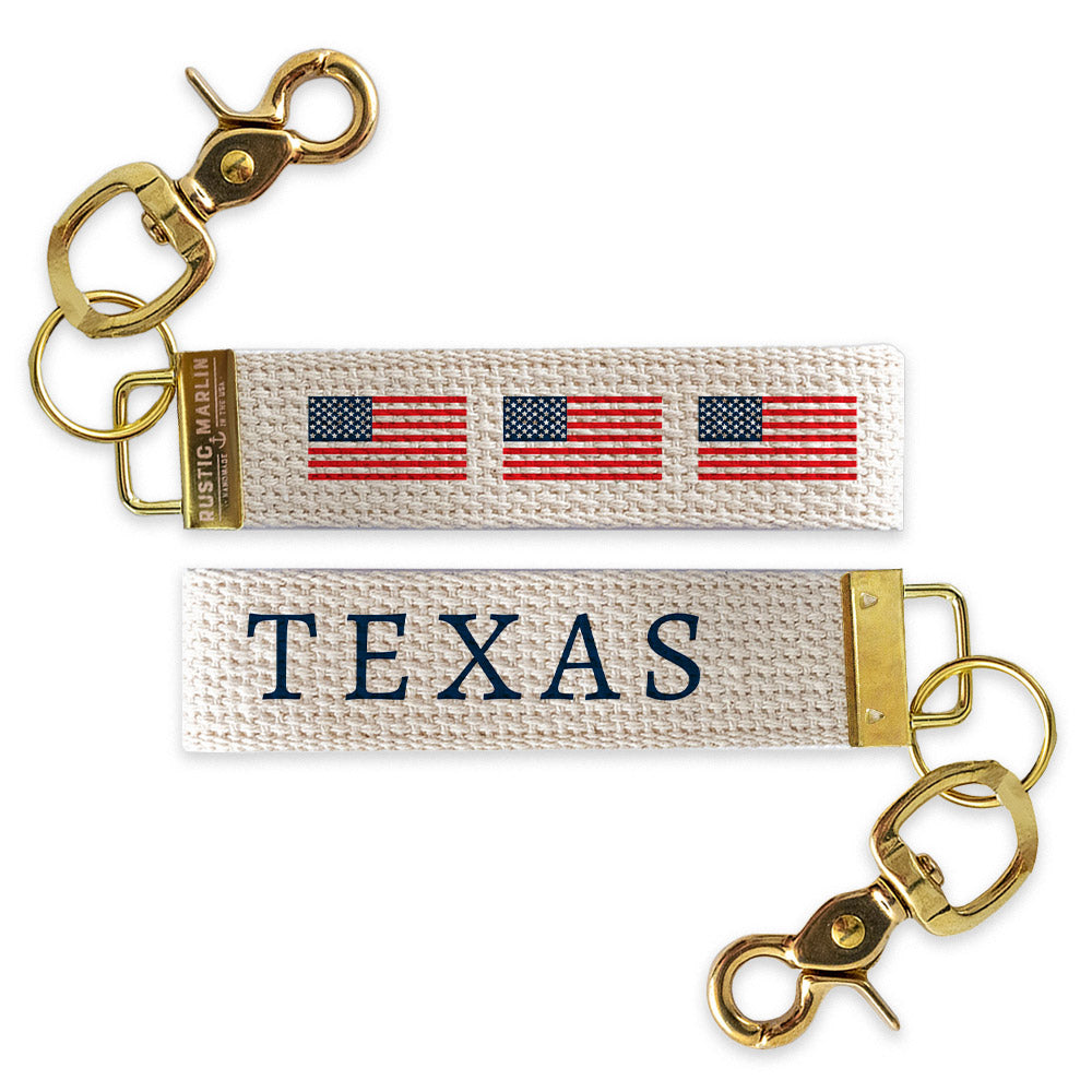 American Flags Personalized Keychain