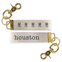 Bluebonnet Floral Personalized Keychain