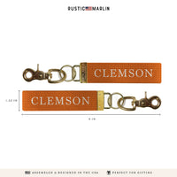 Clemson Block Keychain