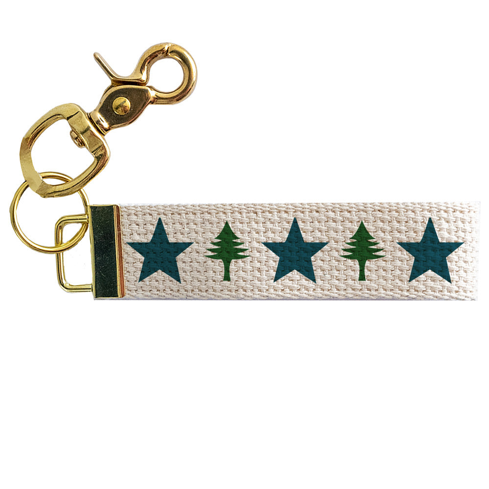 Maine Flag Symbol Icons Keychain