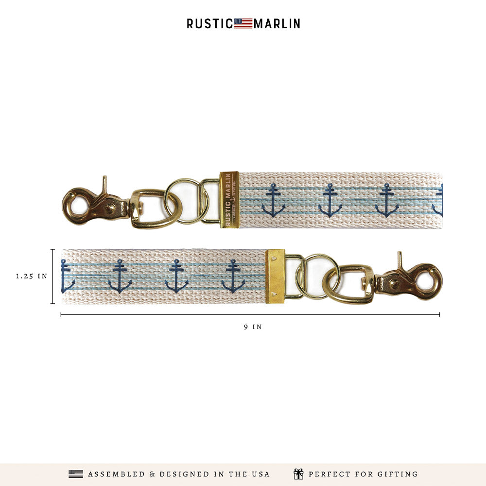 Anchor Blue Ombre Stripe Keychain