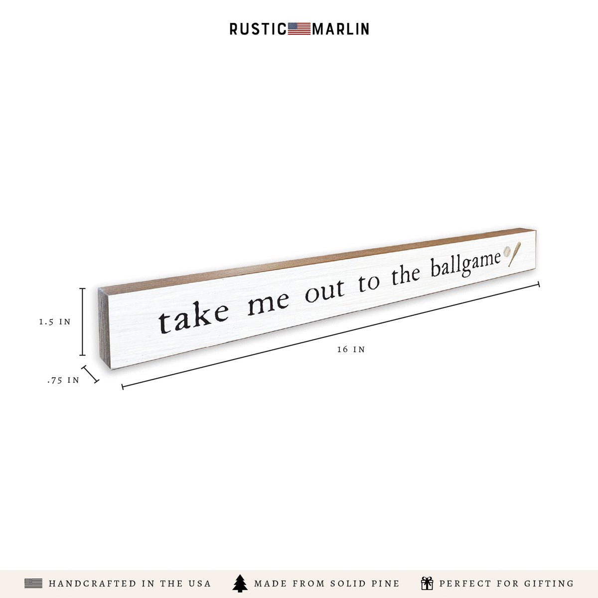 Take Me Out to the Ballgame Skinny Sign