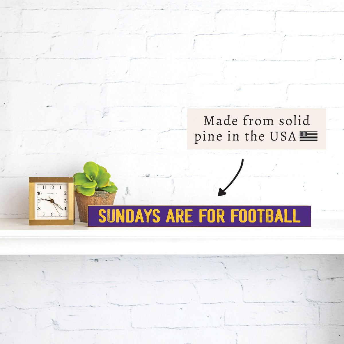 Sundays Are For Football Purple And Yellow Skinny Sign
