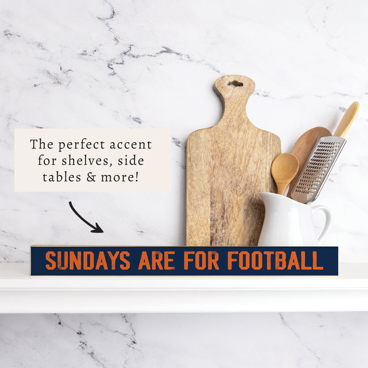 Sundays Are For Football Navy and Orange Skinny Sign