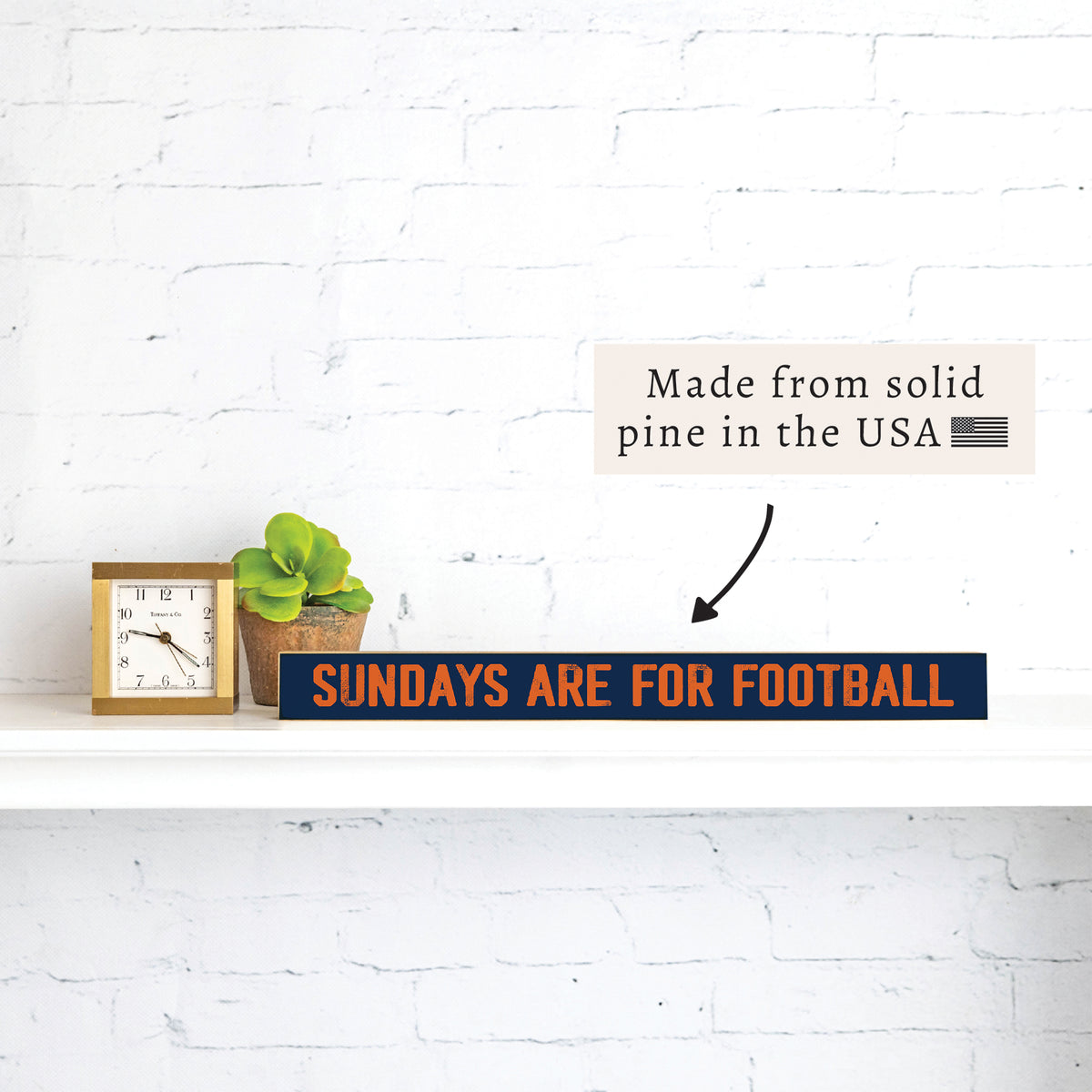 Sundays Are For Football Navy and Orange Skinny Sign