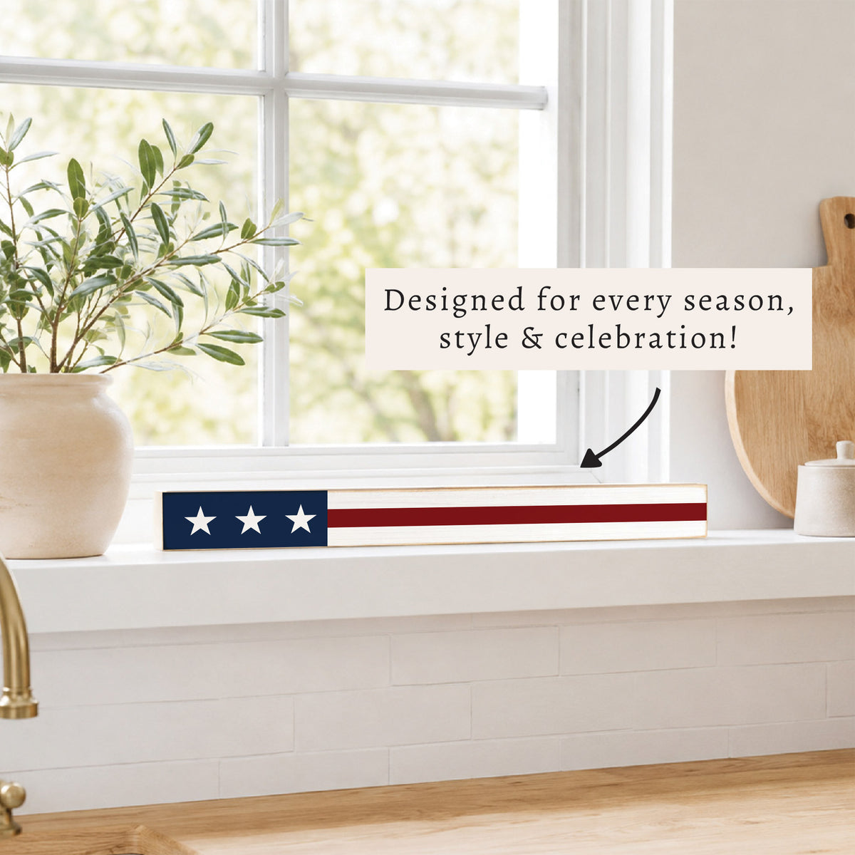 American Flag Skinny Sign