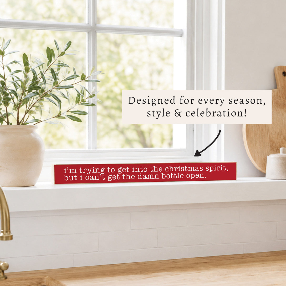 Trying To Get In The Christmas Spirit Skinny Sign