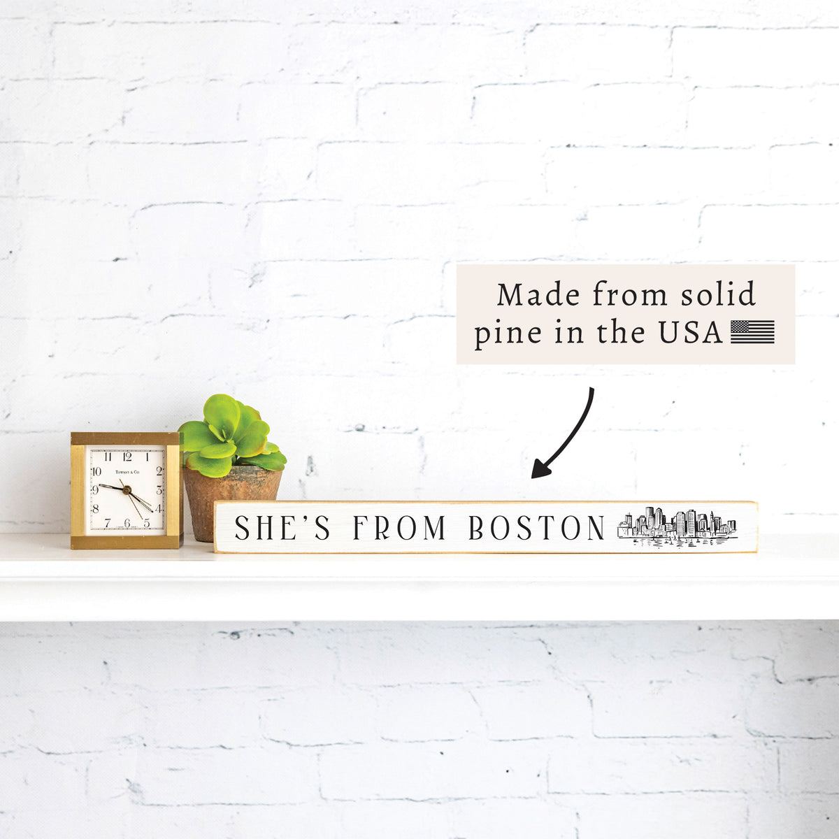 She’s From Boston Skyline Skinny Sign