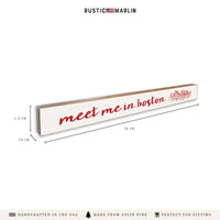 Meet Me In Boston Brick Red Skyline Skinny Sign