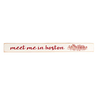 Meet Me In Boston Brick Red Skyline Skinny Sign