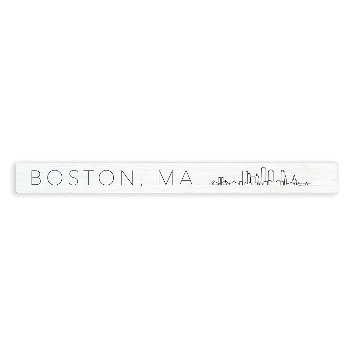 Boston MA Line Art Skyline Skinny Sign