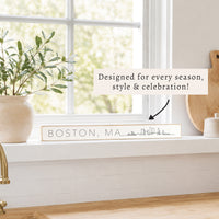 Boston MA Line Art Skyline Skinny Sign