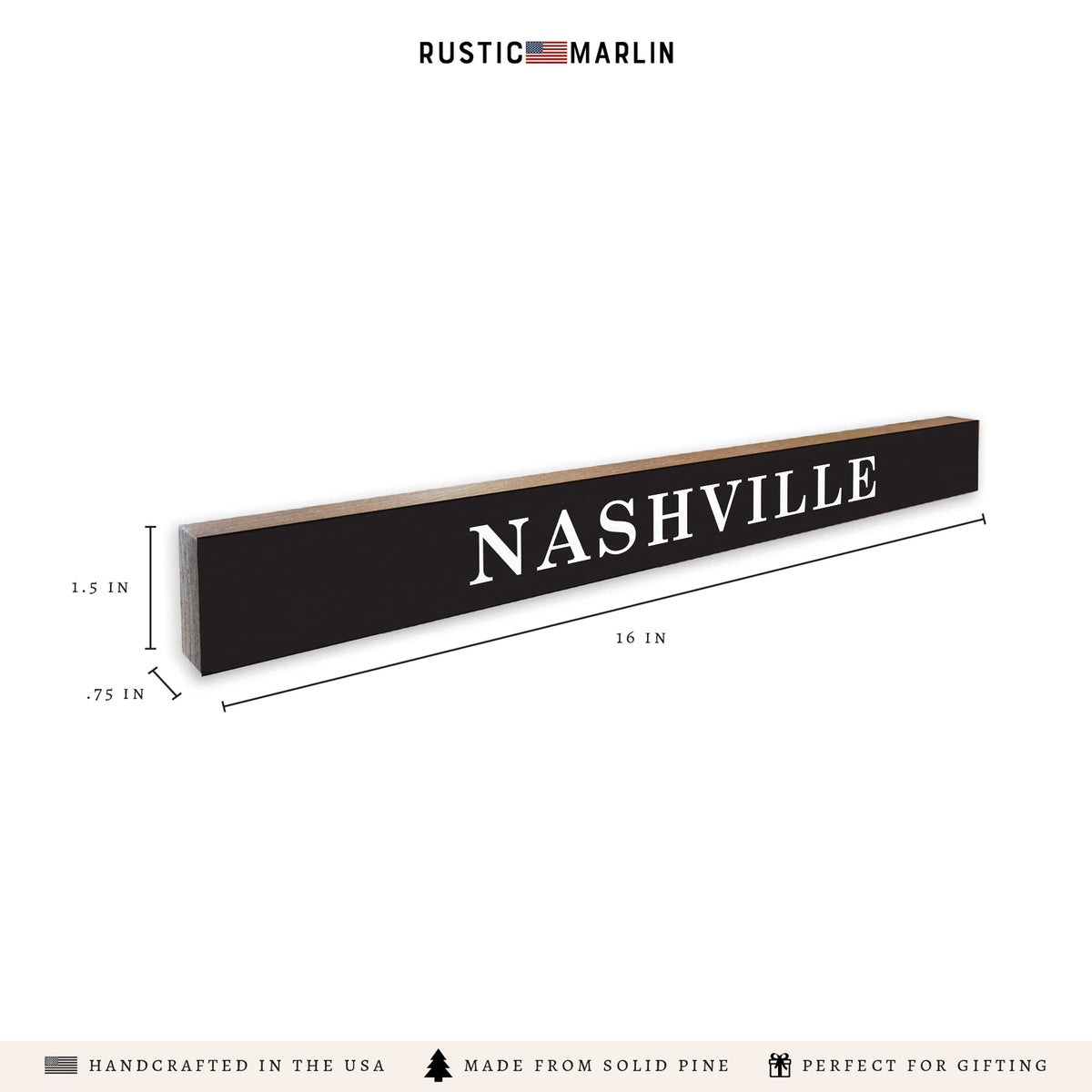 Your Word Black/White Personalized Skinny Sign