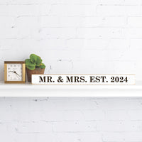 Mr & Mrs Personalized Skinny Sign