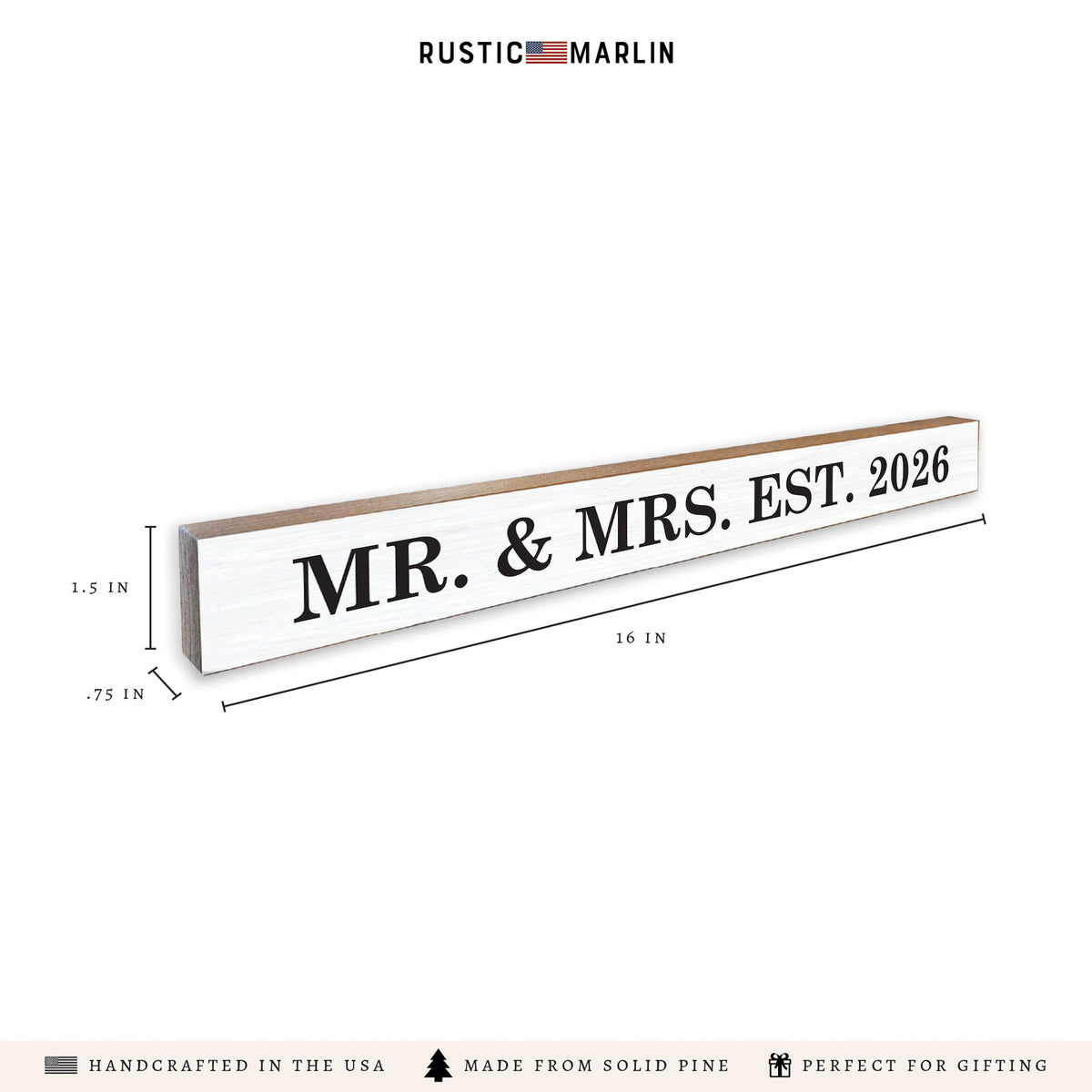 Mr & Mrs Personalized Skinny Sign