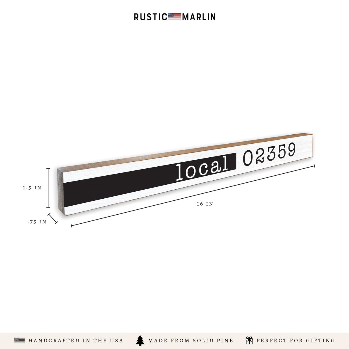 Local Zip Code Personalized Skinny Sign