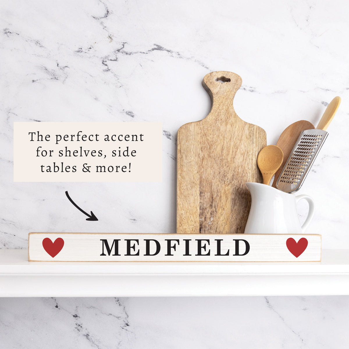 Hearts Personalized Skinny Sign