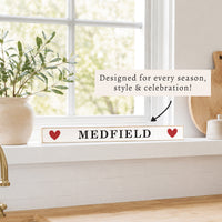 Hearts Personalized Skinny Sign