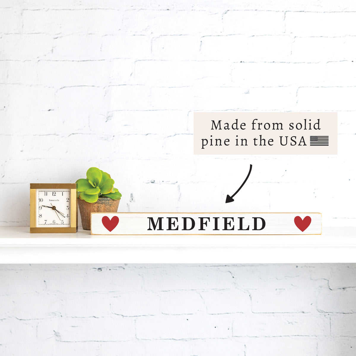 Hearts Personalized Skinny Sign