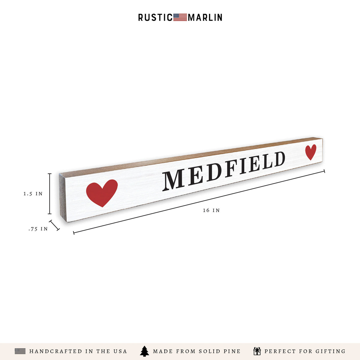 Hearts Personalized Skinny Sign