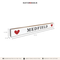 Hearts Personalized Skinny Sign
