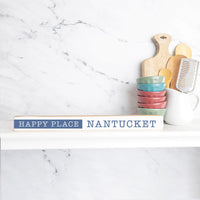 Happy Place Blue Personalized Skinny Sign