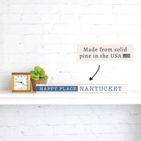 Happy Place Blue Personalized Skinny Sign