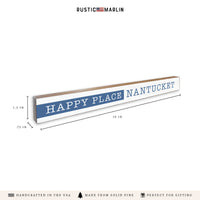 Happy Place Blue Personalized Skinny Sign