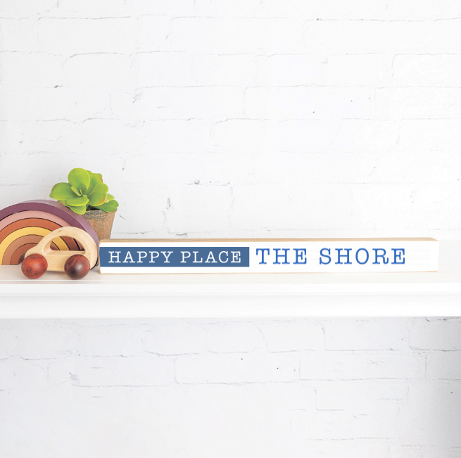 Happy Place Blue Personalized Skinny Sign
