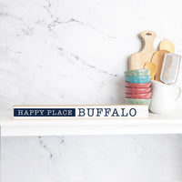 Happy Place Navy Personalized Skinny Sign