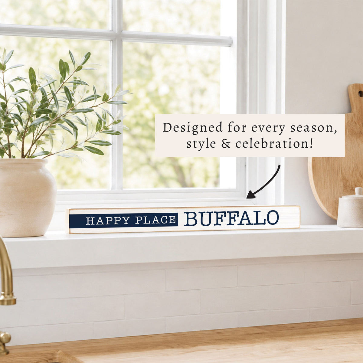 Happy Place Personalized Skinny Sign | Shelf Decor
