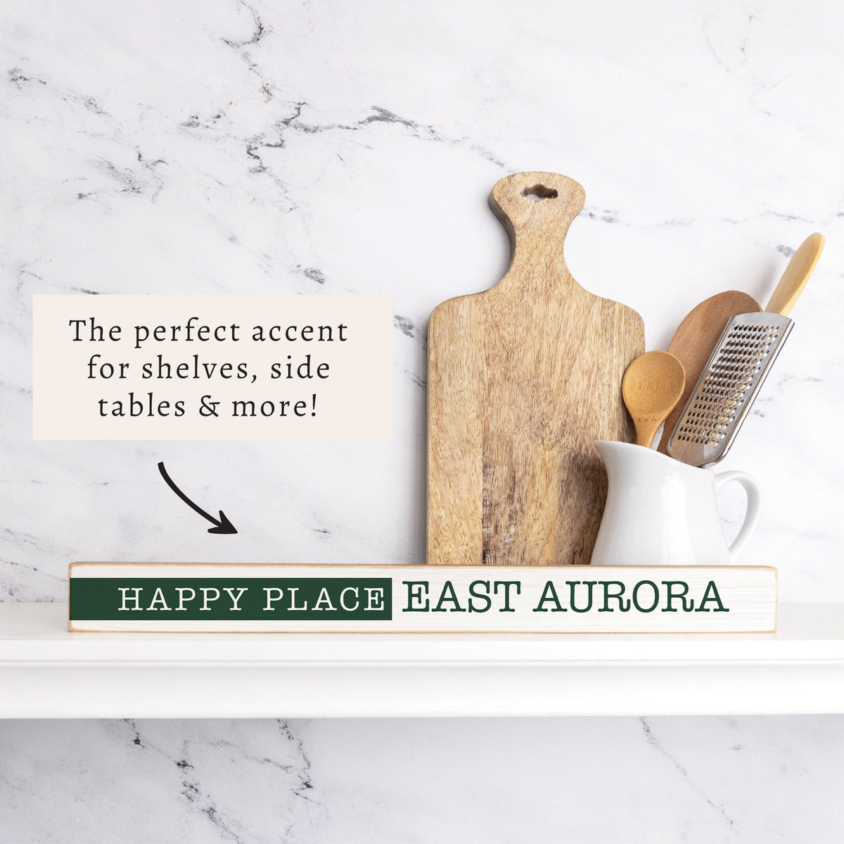 Happy Place Personalized Skinny Sign | Shelf Decor