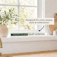 Happy Place Personalized Skinny Sign | Shelf Decor
