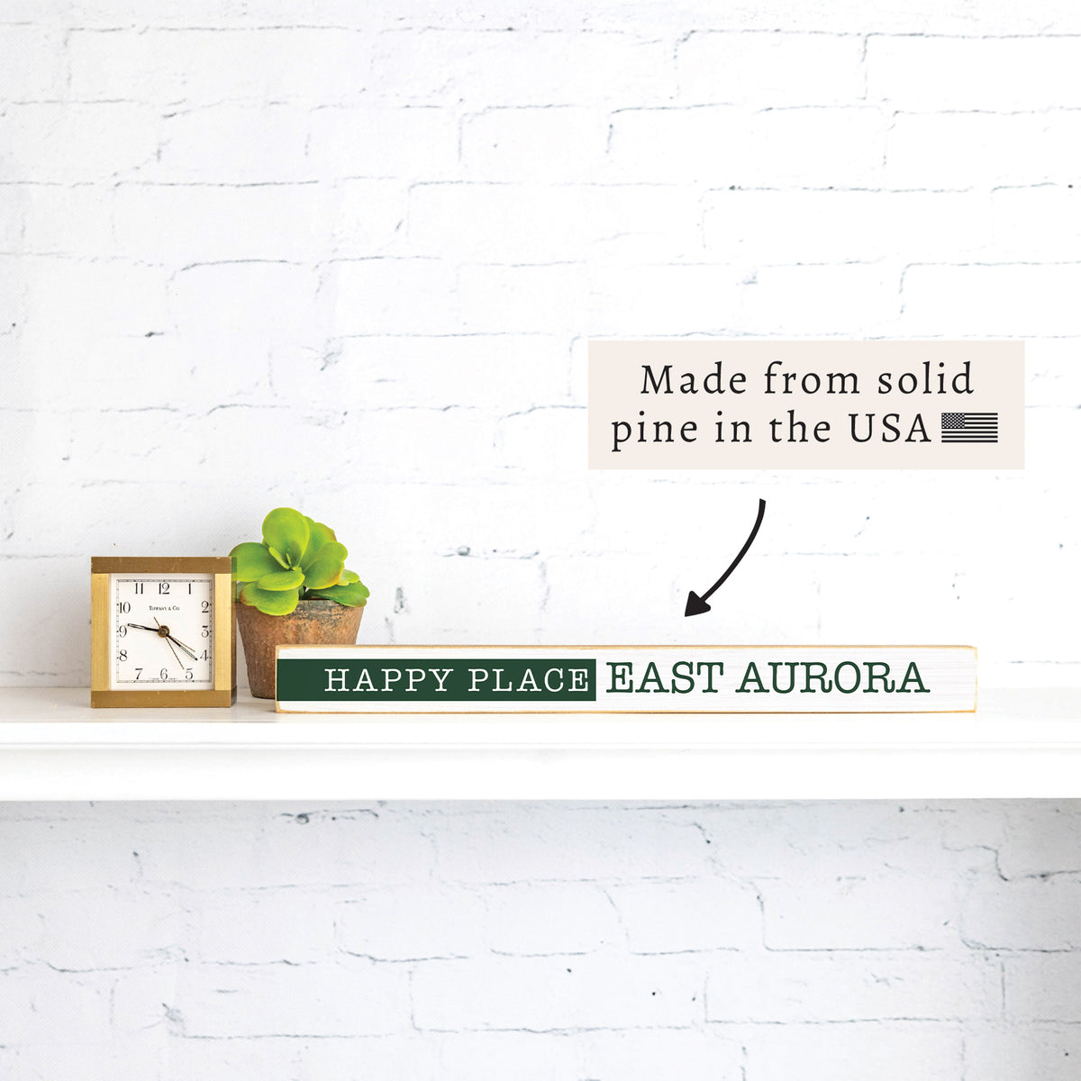 Happy Place Personalized Skinny Sign | Shelf Decor