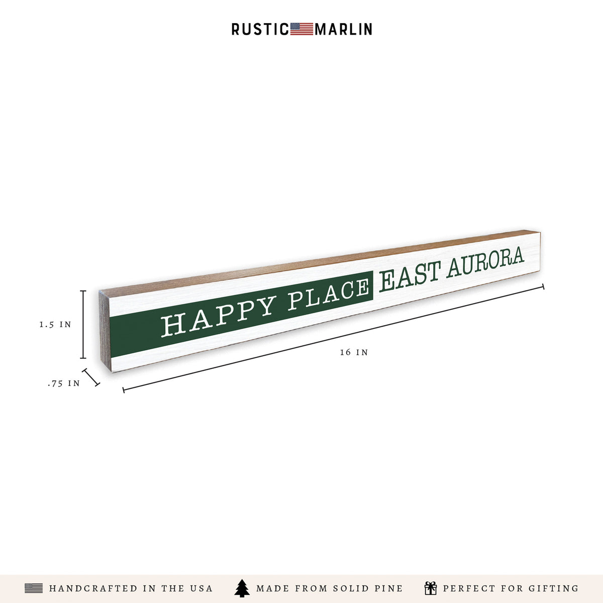 Happy Place Personalized Skinny Sign | Shelf Decor