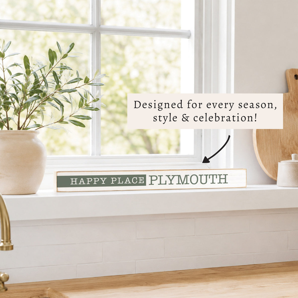Happy Place Sage Personalized Skinny Sign