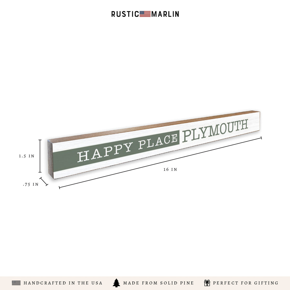 Happy Place Personalized Skinny Sign | Shelf Decor