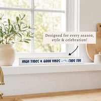 High Tides Good Vibes Personalized Skinny Sign