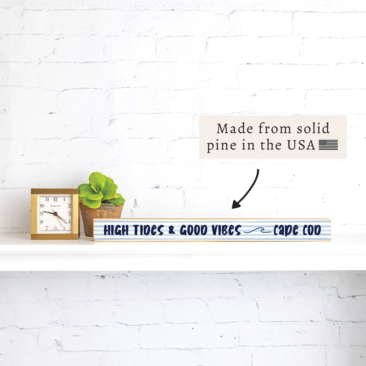 High Tides Good Vibes Personalized Skinny Sign
