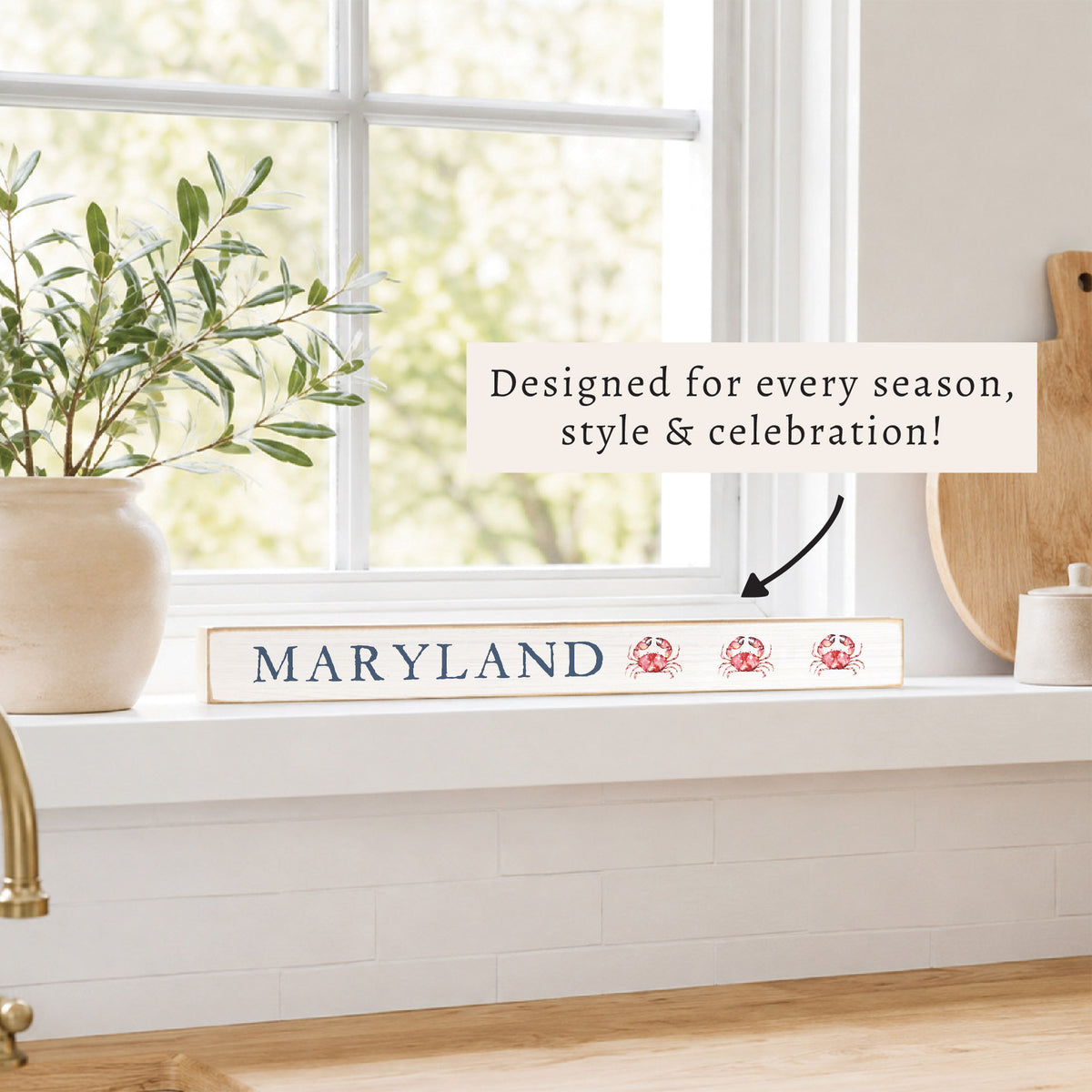 Stitched Crab Personalized Skinny Sign