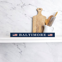 American Flag Personalized Skinny Sign