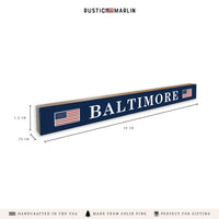 American Flag Personalized Skinny Sign