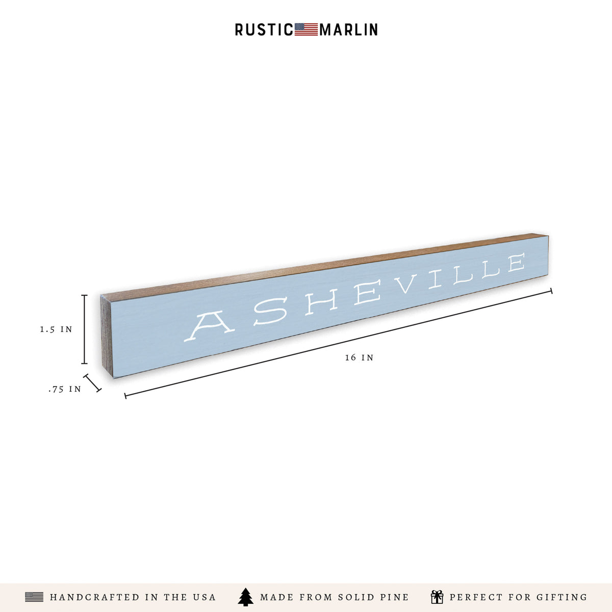 Vintage Soft Blue Personalized Skinny Sign