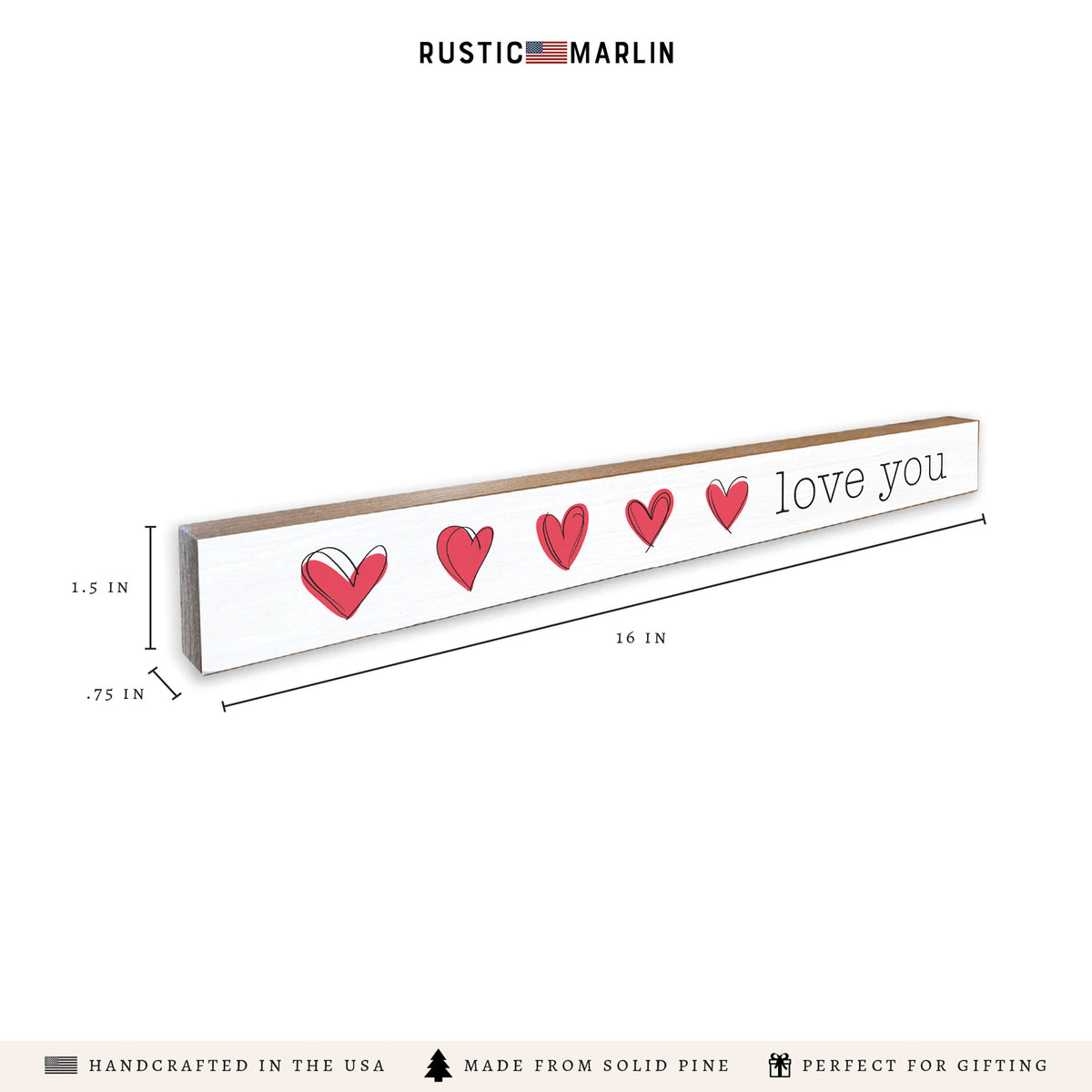 Hearts Love You Skinny Sign