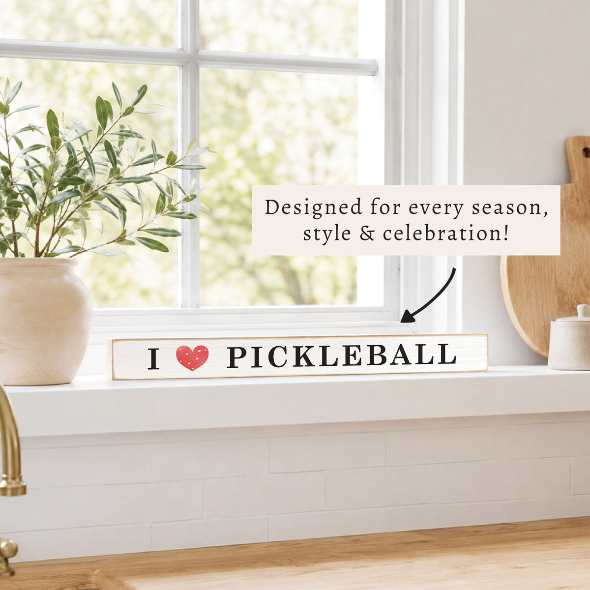 I Love Pickleball Skinny Sign