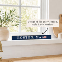 Boston MA American Flag Skinny Sign