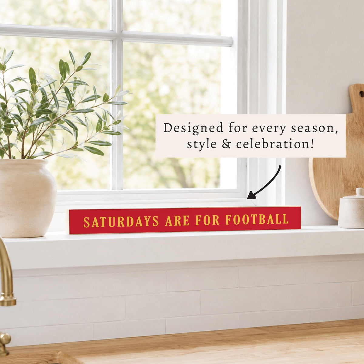 Saturdays are for Football Red and Yellow Skinny Sign